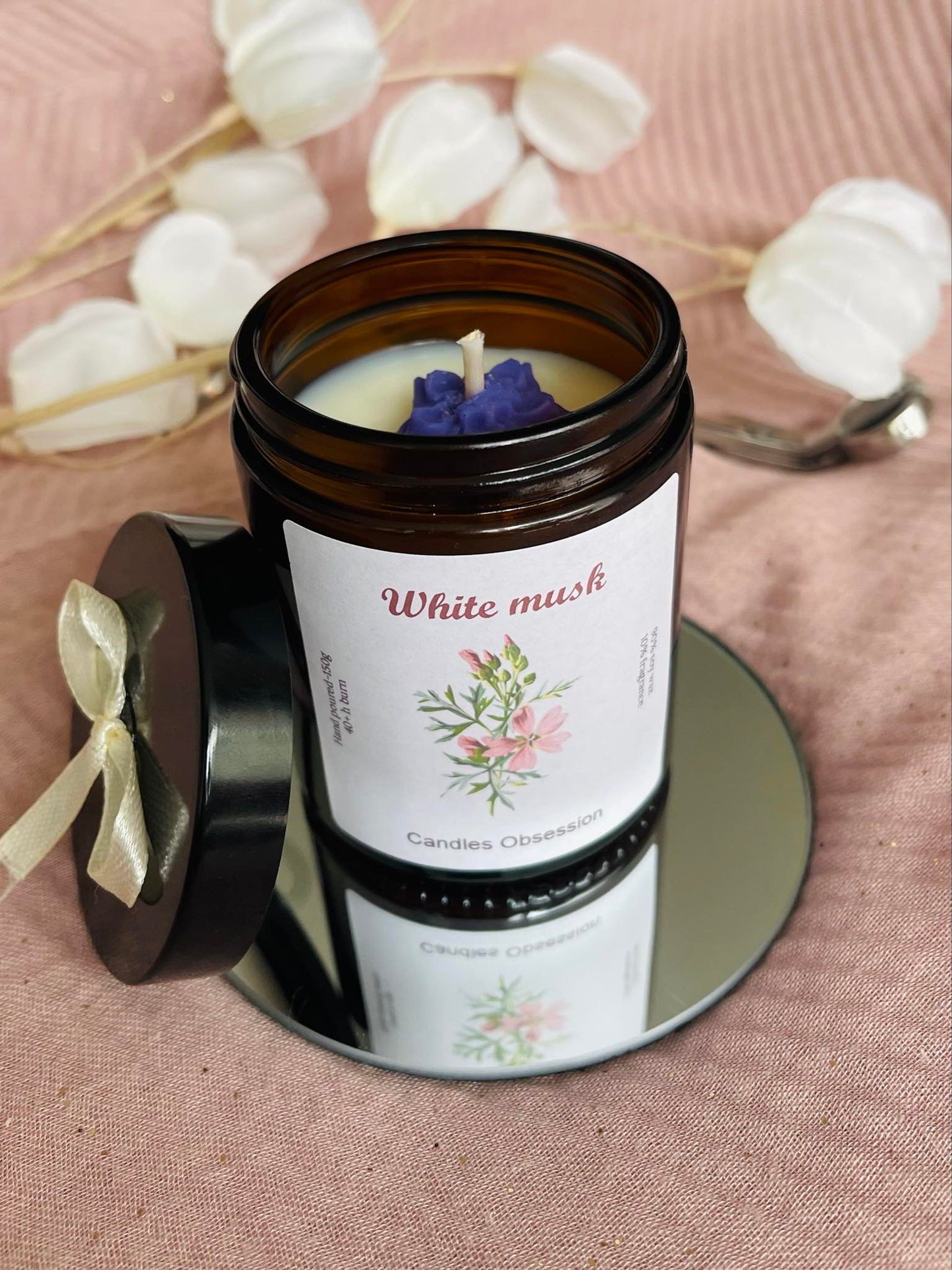 White Musk Glass Candle