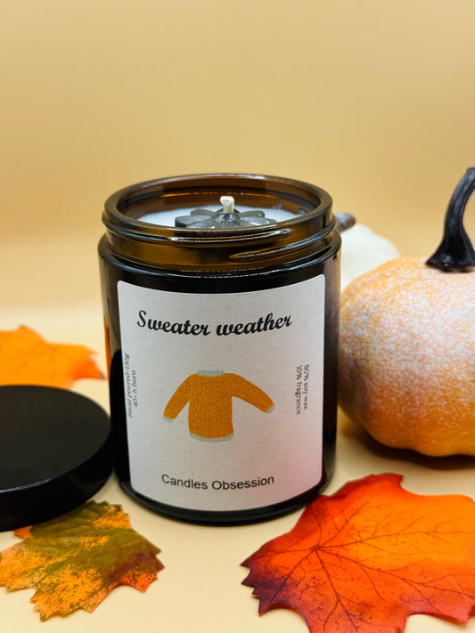 Sweater weather glass candle