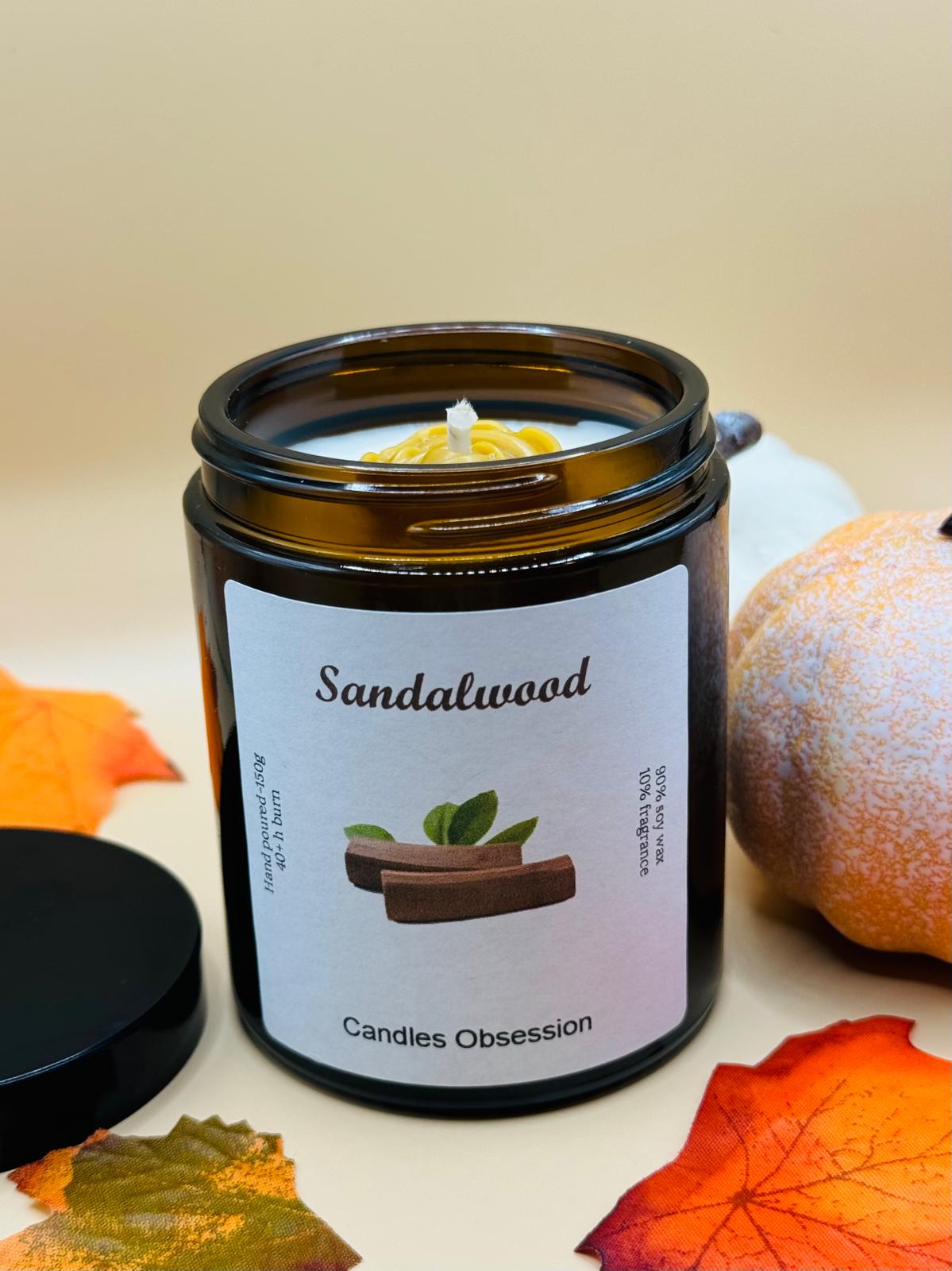 Sandalwood glass candle