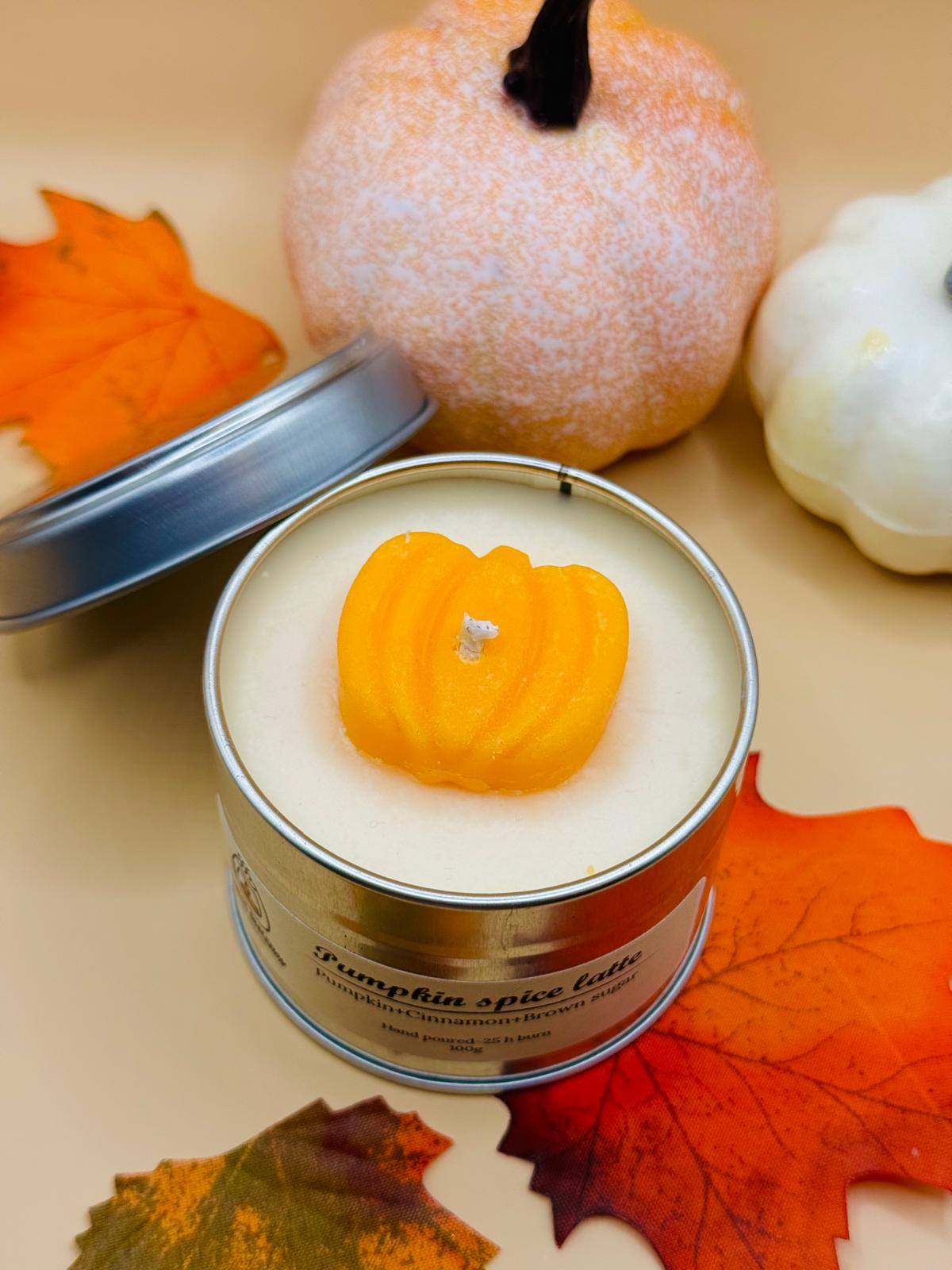 Pumpkin spice latte tin candle