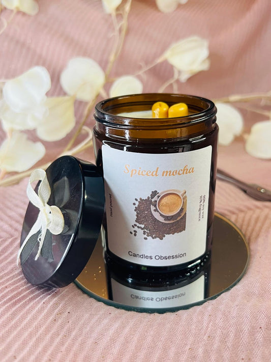 Spiced mocha glass candle