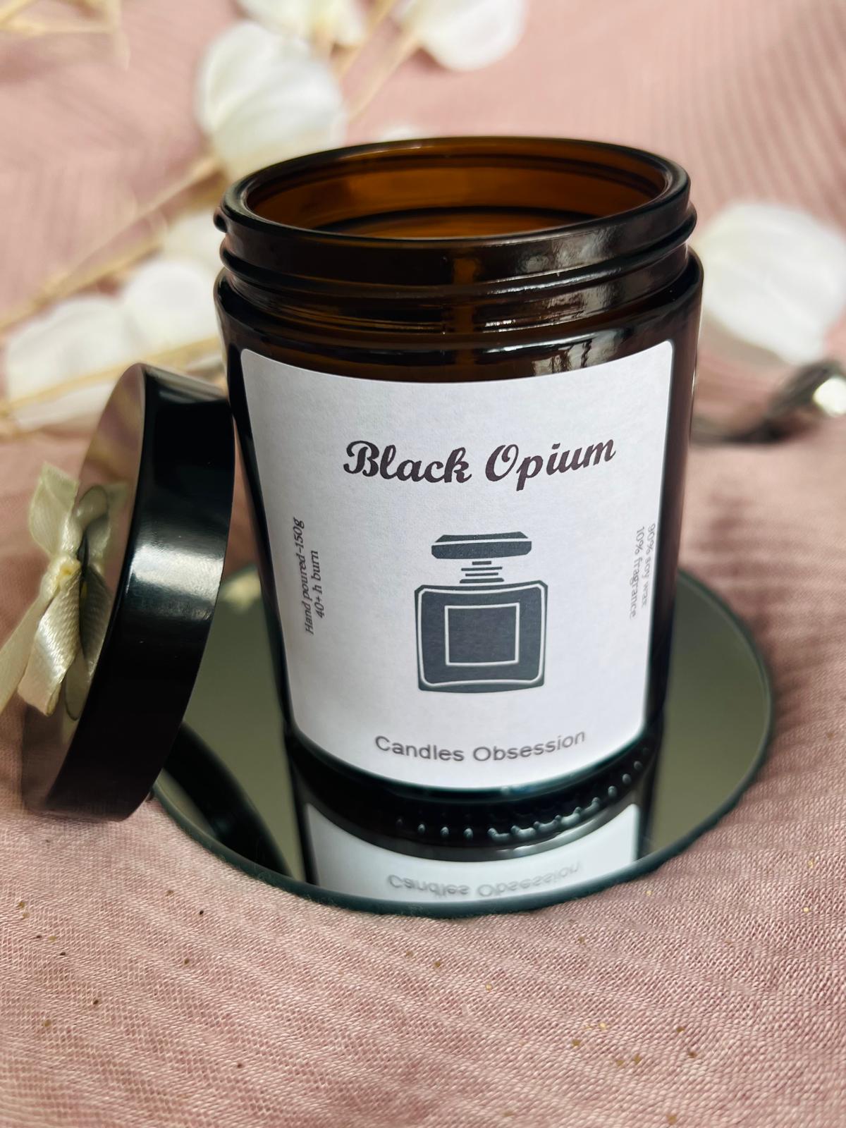 Black Opium glass candle