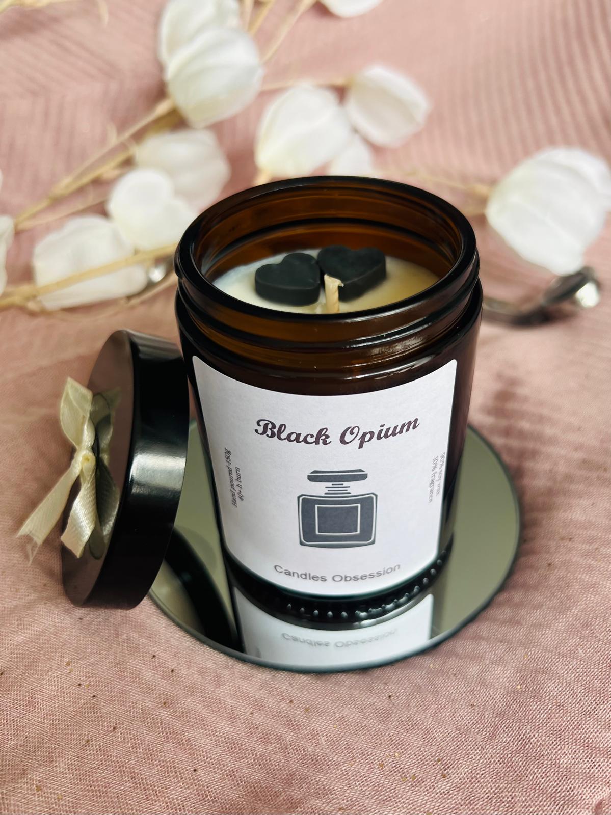 Black Opium glass candle