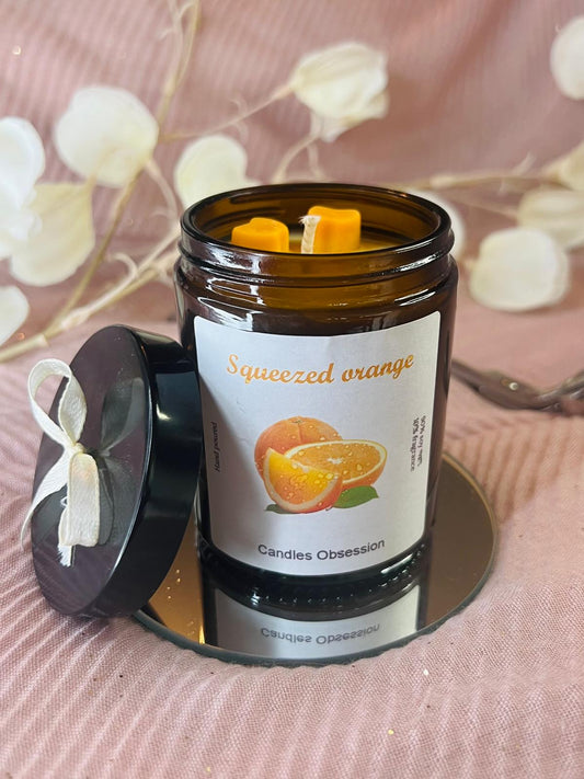 Squeezed Orange Glass Candle