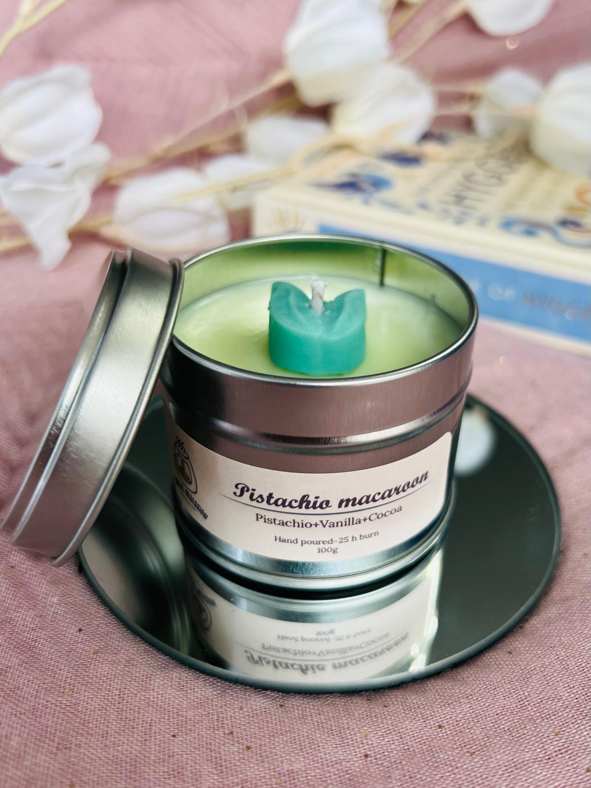 Pistachio Macaroon Tin Candle