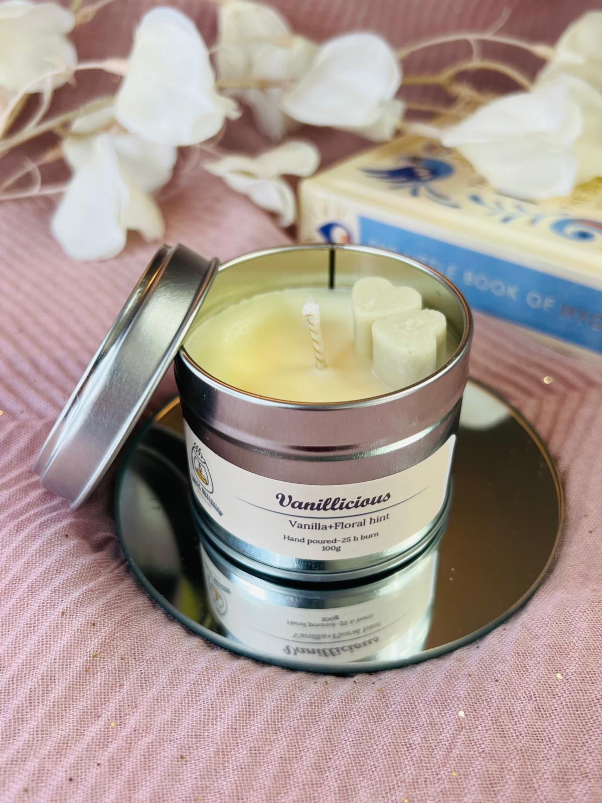 Vanillicious tin candle