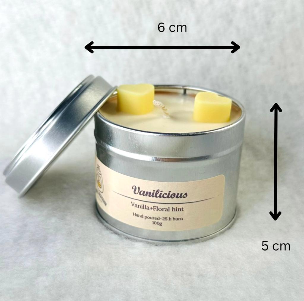 Vanillicious tin candle